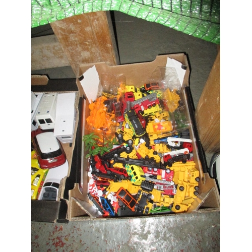 239 - 7 BOXES OF MIXED CARS AND TRUCKS