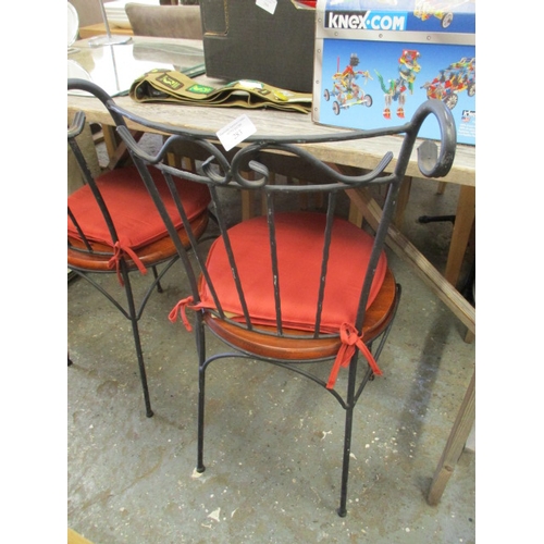 283 - BLACK WROUGHT IRON ROUND SEATED BISTRO CHAIRS