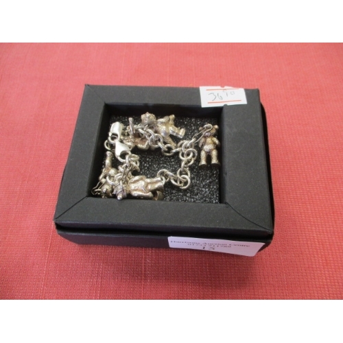 15 - SILVER BAD TASTE  BEARS CHARM BRACELET