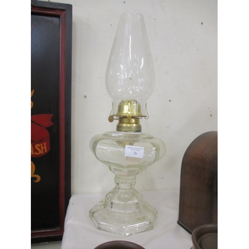 76 - CLEAR GLASS OIL LAMP