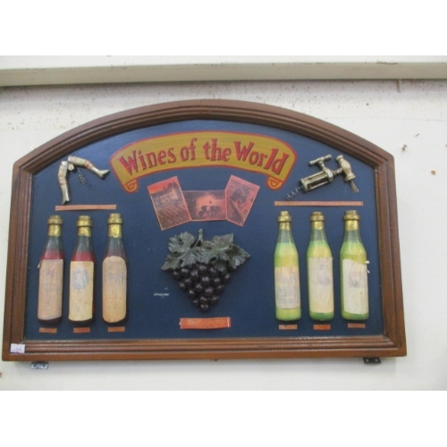 86 - PUB SIGN WINE OF THE WORLD WOODEN 3D WALL PLAQUE