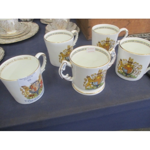 99 - 5 AYNSLEY COMMEMORATIVE MUGS