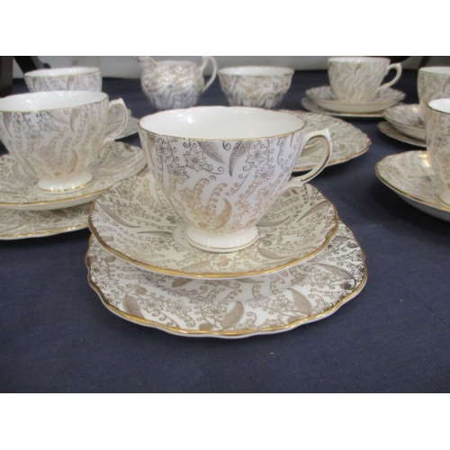 100 - WHITE AND GOLD BONE CHINA TEA SET