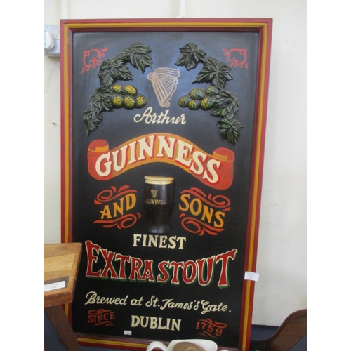 107 - PUB SIGN ARTHER GUINNESS AND SONS FINEST EXTRA STOUT 3D WOODEN WALL PLAQUE