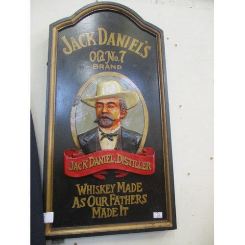 125 - PUB SIGN JACK DANIEL'S, WHISKY MADE AS OUR FATHERS MADE IT WOODEN WALL PLAQUE