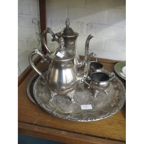 151 - SILVER PLATE TEA SERVICE ON TRAY