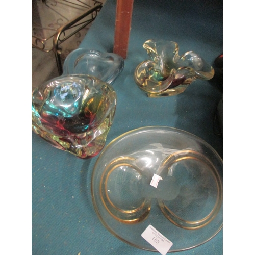 155 - 4 RETRO PIECES OF GLASS