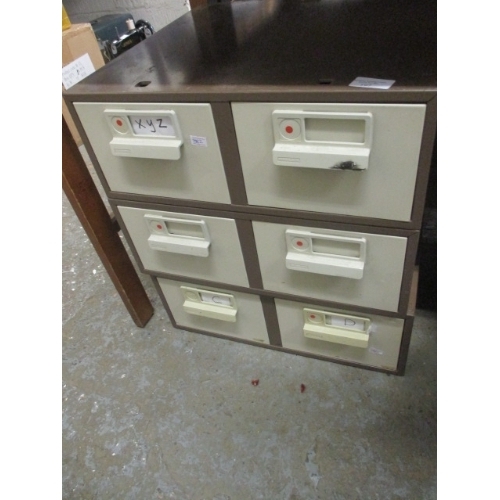 197 - METAL 6 DRAWER TABLE TOP FILING CABINET