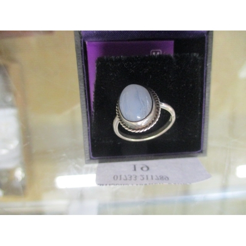 19 - MOON STONE, SET IN SCOTTISH SILVER,  HALLMARKS, EDINBURGH