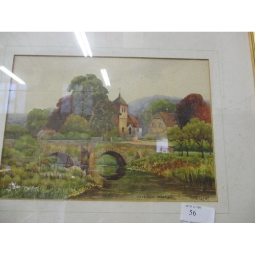 56 - WATERCOLOUR MORDIFORD, HEREFORD, SIGNED WILLIAM  MATTHEWS WELL KNOWN ARTIST