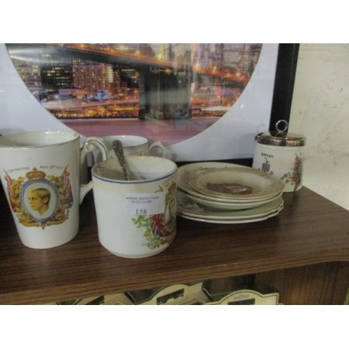 157 - COMMEMORATIVE MUG, PLATES AND 2 BOXED CUPS