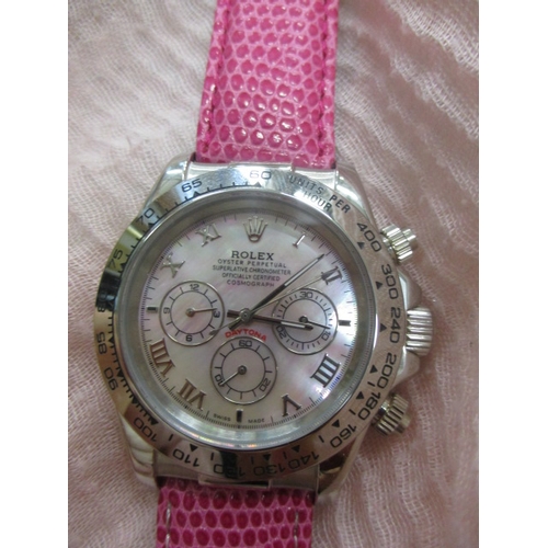 20A - ROLEX PINK OYSTER TRIPLE AUTOMATIC SELF WINDING. CAVEAT EMPTOR