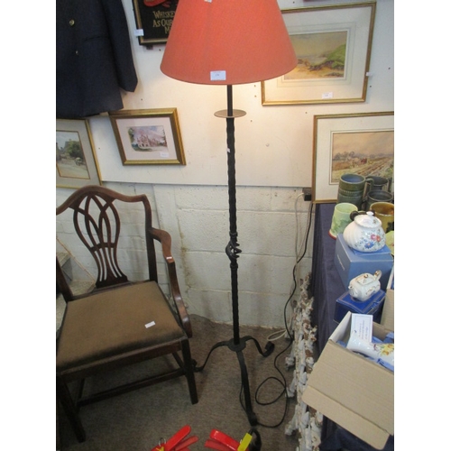 126 - WROUGHT IRON STANDARD LAMP WITH SHADE