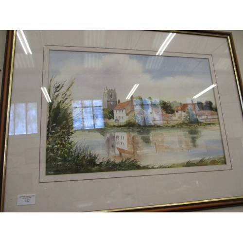 114 - A AUSTIN R. PEARCE WATER COLOUR  AUTHENTICATED AND CERTIFIED, OF GREAT MASSINGHAM, NORFOLK, 
WELL KN... 