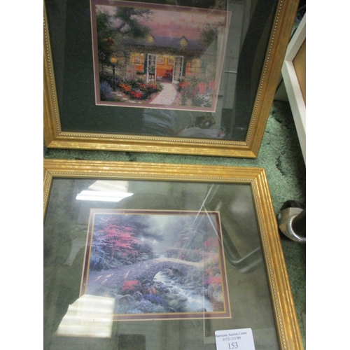 172 - 2 PRINTS BY THOMAS KINKADE, GLAZED IN ORNATE FRAMES