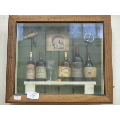 112 - FRAMED AND GLAZED WINE BAR 3D PICTURE