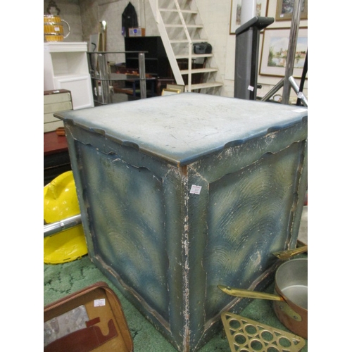 191 - WOODEN PAINTED LAUNDRY BOX