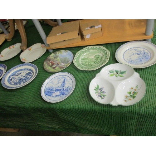 154 - SELECTION OF MIXED NAMED CHINA AND PORCELAIN PLATES ROYAL WORCESTER, SPODE, WADE ETC