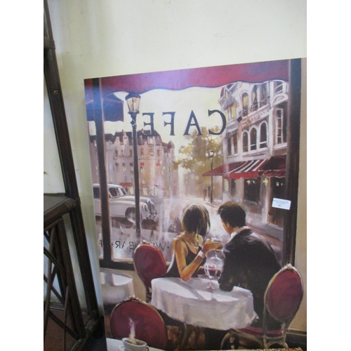 92 - FRENCH CAFE SCENE PRINT ON CANVAS