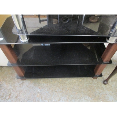 183 - 3 TIER SMOKED GLASS TV UNIT 