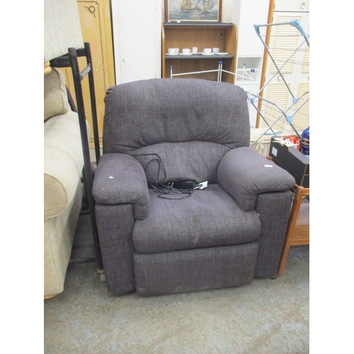 300 - GREY UPHOLSTERED ELECTRIC RECLINER