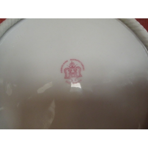 40 - PORCELAIN DELICATE FRETWORKED BOWL, BASKET WEAVE, SIGNED UNDERNEATH