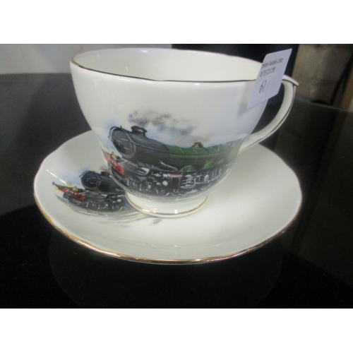 61 - DUCHESS BONE CHINA TEA CUP AND SAUCER WITH KING GEORGE V STEAM ENGINE GREAT WESTERN