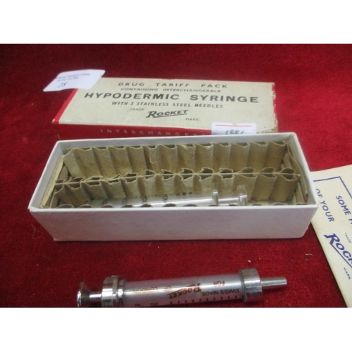 28 - BOXED ROCKET OF LONDON PRODUCTS HYPODERMIC SYRINGE