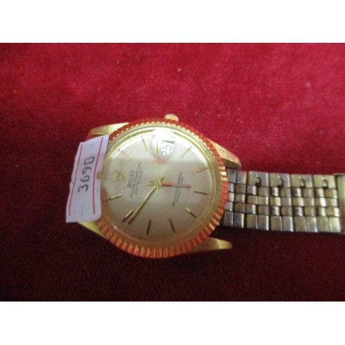 35 - ROLEX STYLE WATCH, STRAP NEEDS ATTENTION