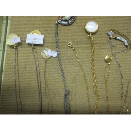 52 - SEVERAL NECKLACES WITH PENDANTS AND WATCH PENDANTS