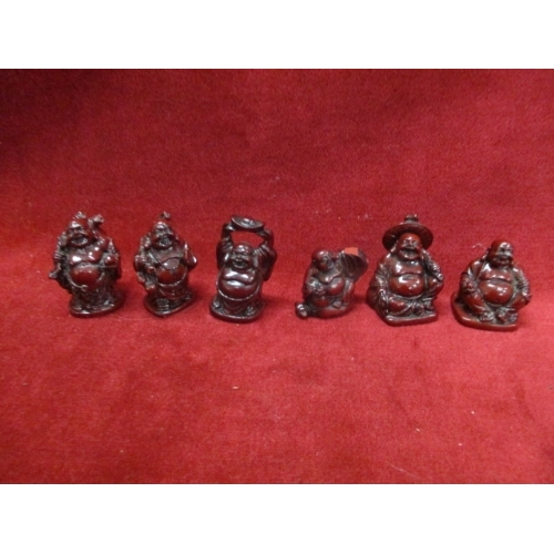 13 - 6 SMALL RED BUDDHAS