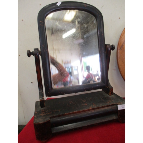 99 - WOODEN DRESSING TABLE MIRROR WITH SMALL DRAWER