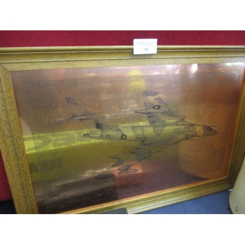 95 - FRAMED COPPER ETCHED VICTOR K MK2 OF No 55 SQUADRON R.A.F. MARHAM