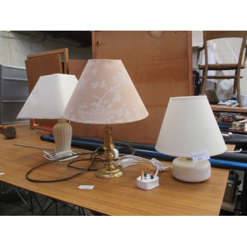 466 - 3 BEDSIDE LAMPS WITH SHADES