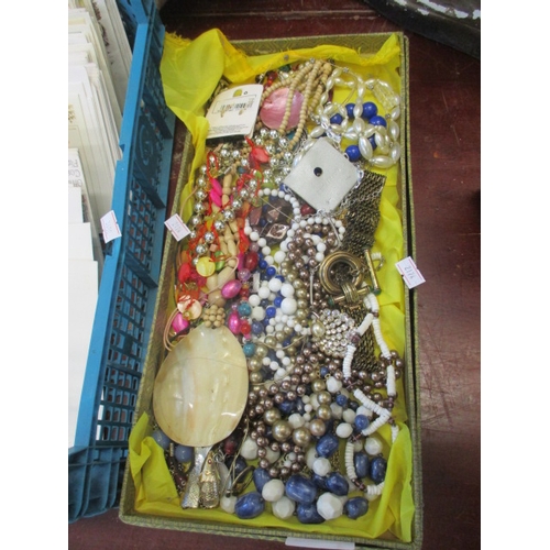 64 - BOX OF MIXED COSTUME JEWELLERY