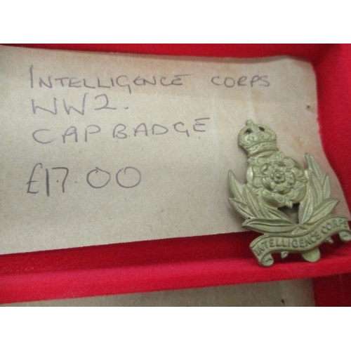 53 - 8 CAP BADGES, GENUINE WWI AND WWII PLUS 4 REPLICA NAZI BADGES