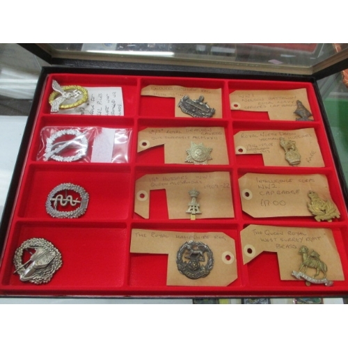53 - 8 CAP BADGES, GENUINE WWI AND WWII PLUS 4 REPLICA NAZI BADGES