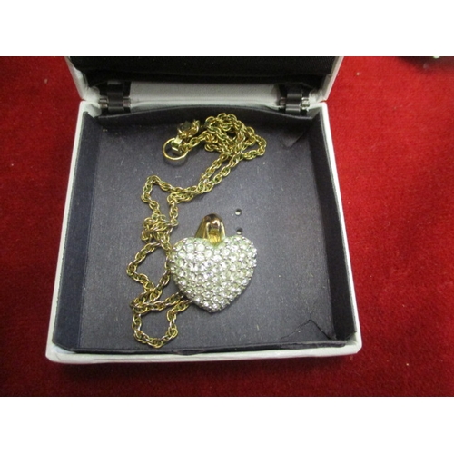 44 - SWAROVSKI HEART SHAPED PENDANT NECKLACE