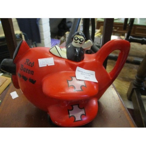 202 - CARLTONWARE RED BARON NOVELTY FLYING TEAPOT