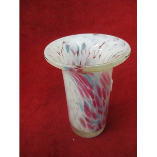 6 - PINK, BLUE AND WHITE VASE, POSSIBLY MURANO