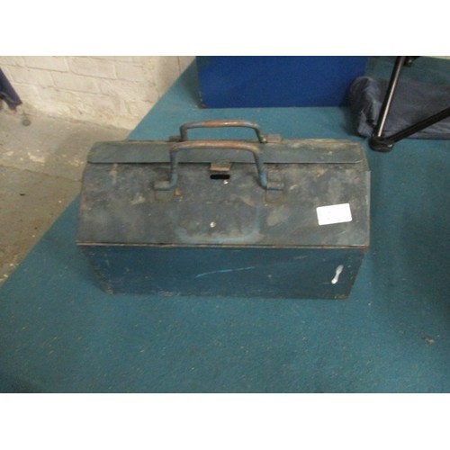 453 - BLUE METAL TOOLBOX WITH CONTENTS