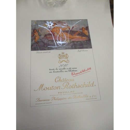 140 - FRENCH AUTHENTICITY CERTIFICATE SIGNED BY BARON PHILIPPINE DE ROTHSCHILD, THE OWNER OF CHATEAU MOUTO... 