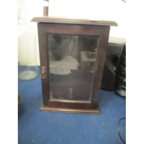 65 - SMALL ANTIQUE FRONT  GLAZED DISPLAY CABINET