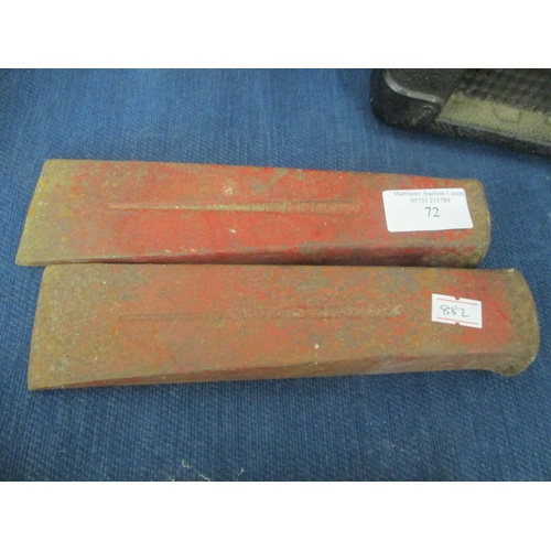 72 - 2 CAST IRON LOG SPLITTERS