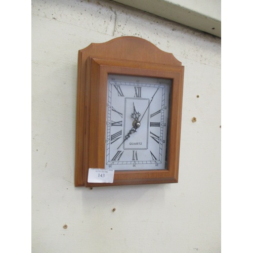 143 - SQUARE FACED QUARTZ WALL CLOCK KEY HOLDER