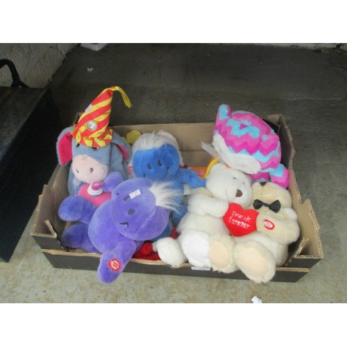 148 - BOX OF BATTERY OPERATED CUDDLY TOYS