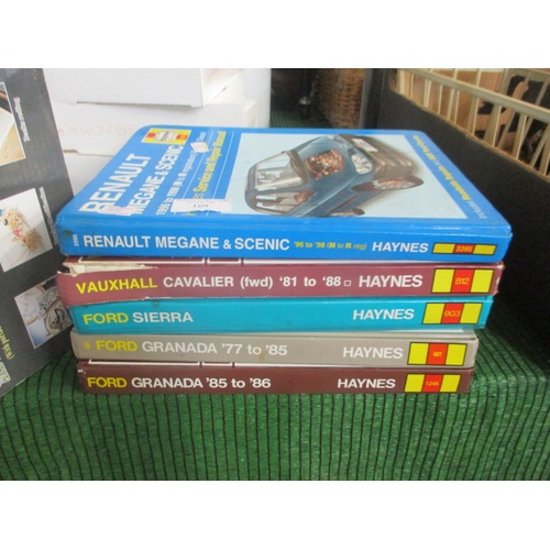 169 - 5 HAYNES MANUALS RENAULT MEGAN, VAUXHALL CAVALIER, FORD SIERRA, FORD GRANARDA 77-85 AND 85-86