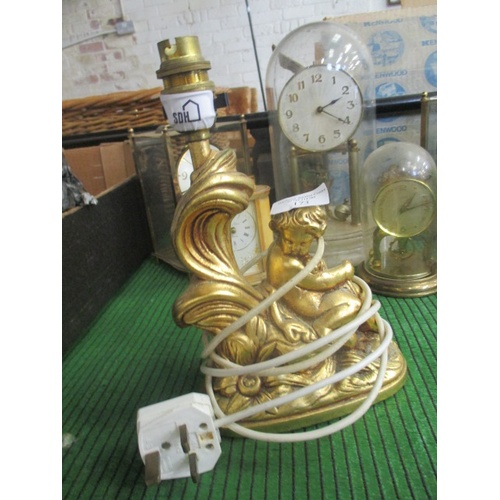 173 - GOLD COLOURED CHERUB TABLE LAMP BASE
