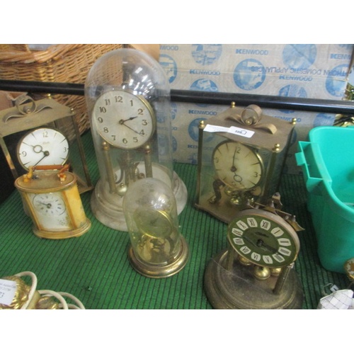 174 - KUNDO BRASS CLOCK AND OTHER MANTLE CLOCKS