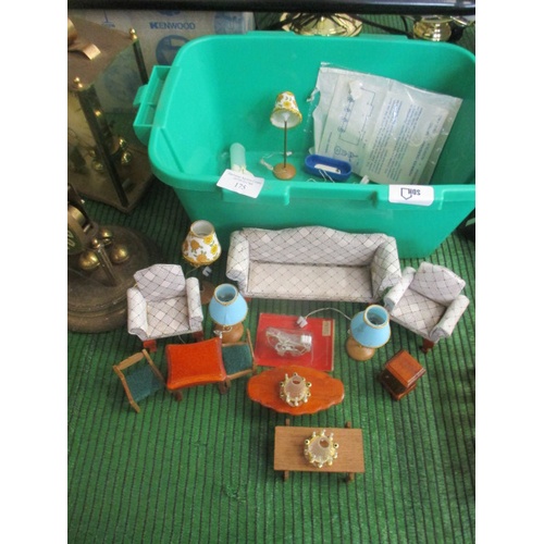 175 - BOX OF DOLLS HOUSE FURNITURE